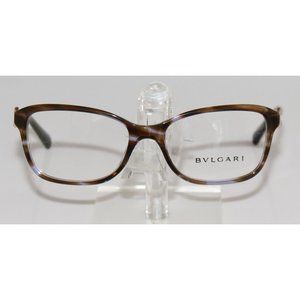 New Women's Bvlgari Violet Striped Brown Eyeglasses
